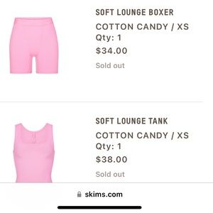 Skims Cotton candy boxer/ racer tank xs